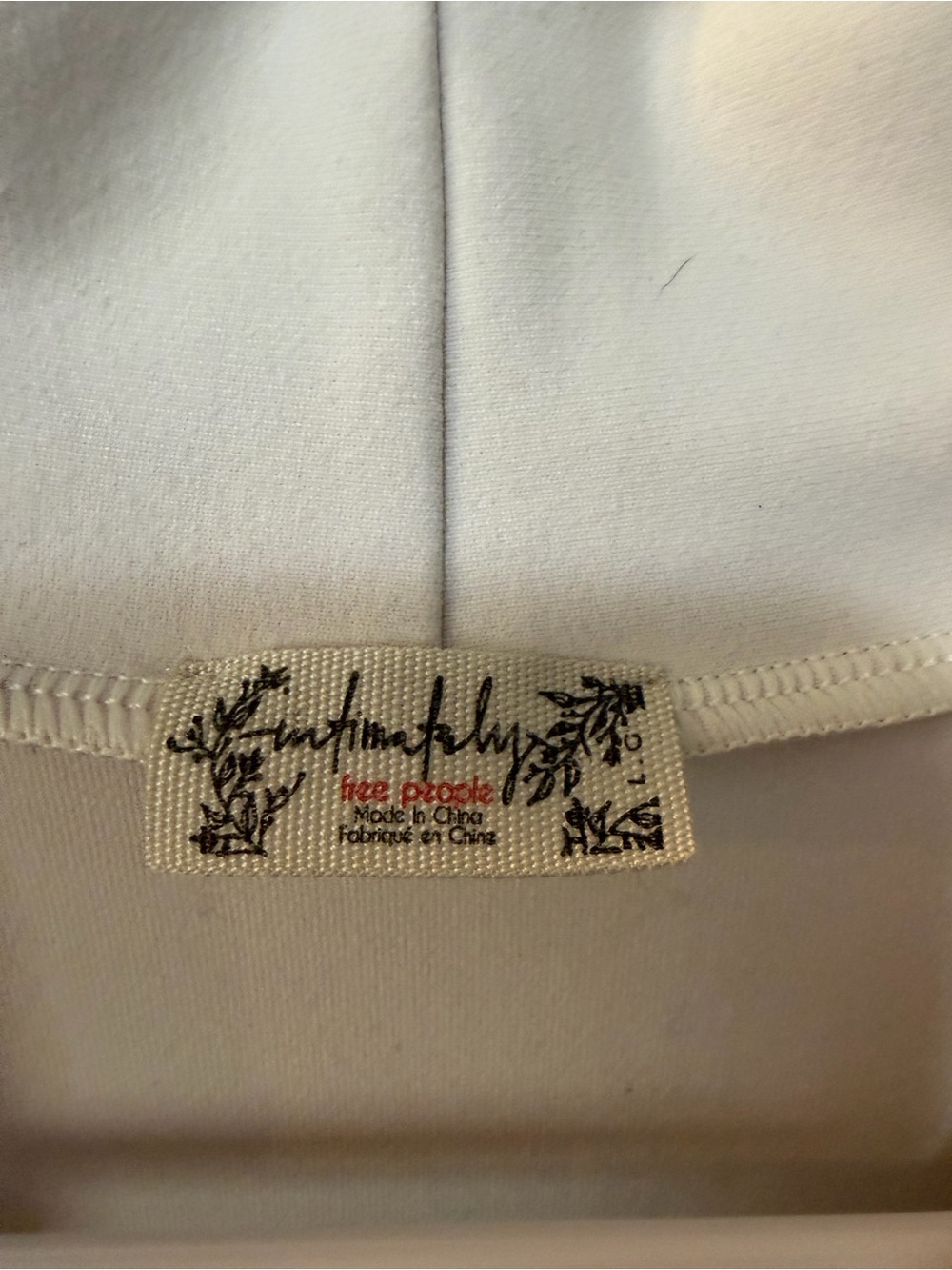 Free People Intimately Ivory Ruffle Sheer Ruched Tulle Sleeve V Neck Top Size L - Picture 5 of 7